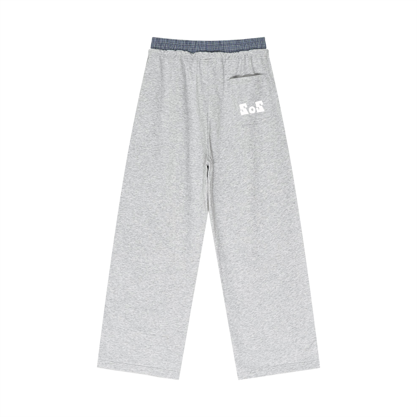 Plaid Contrast Waist Pants