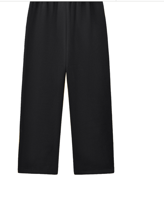 black track pants plain