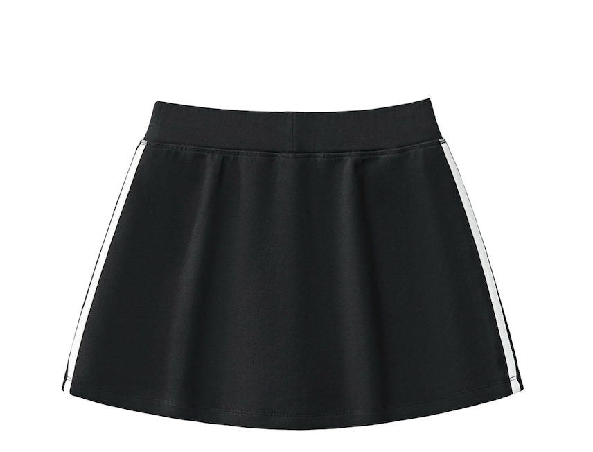 SOS blqck and white design netball skirt