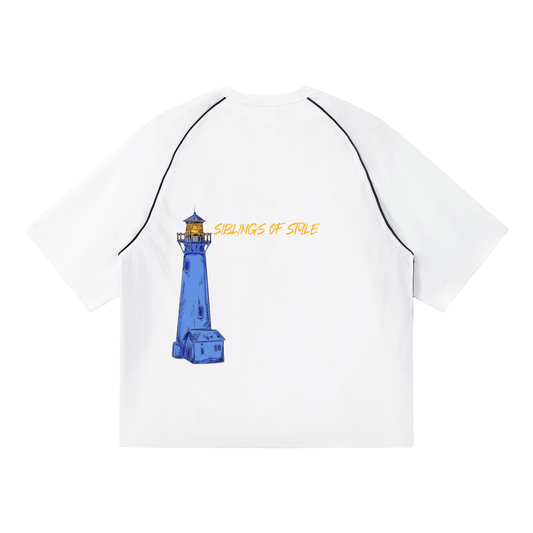 New active Contrast Piping Panel Raglan T-Shirt