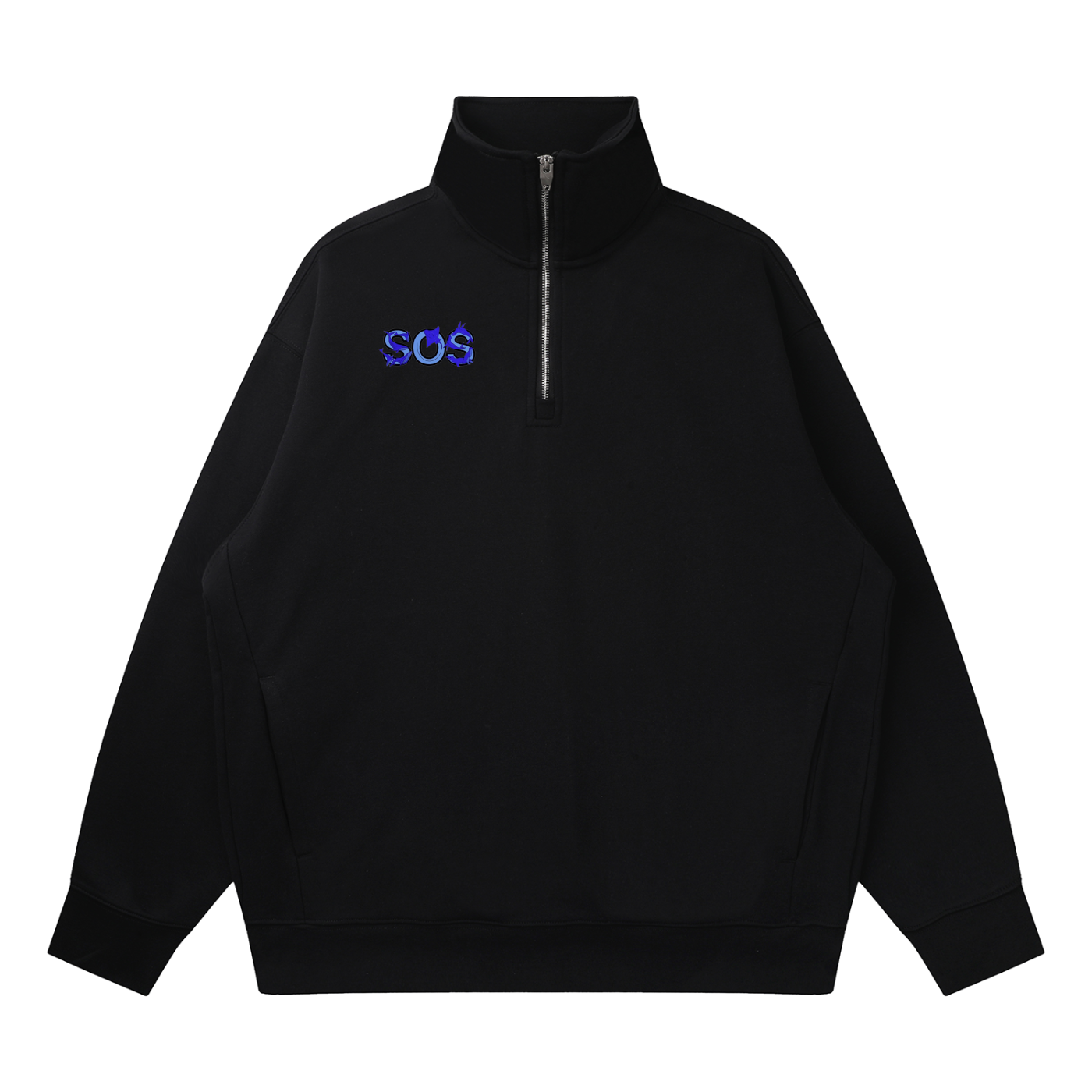 New Quarter-Zip Drop Shoulder Sweatshirt