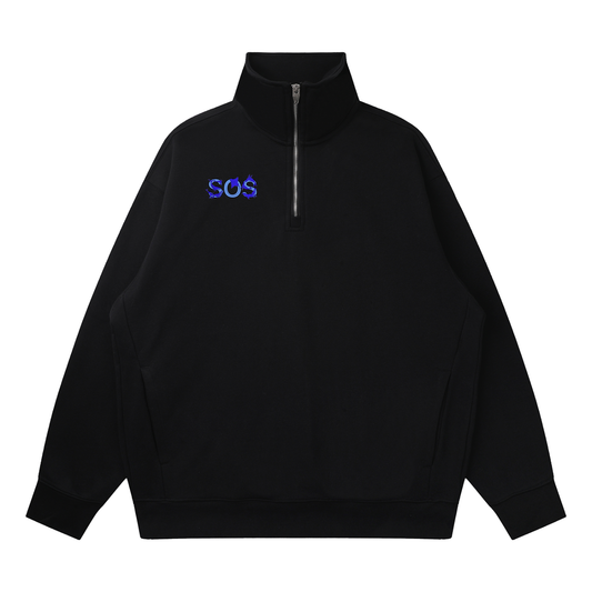 New Quarter-Zip Drop Shoulder Sweatshirt