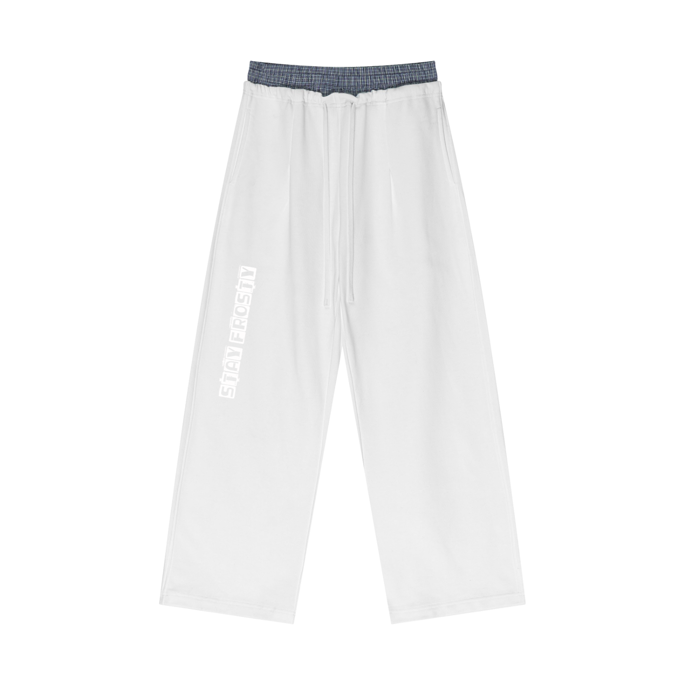 Plaid Contrast Waist Pants