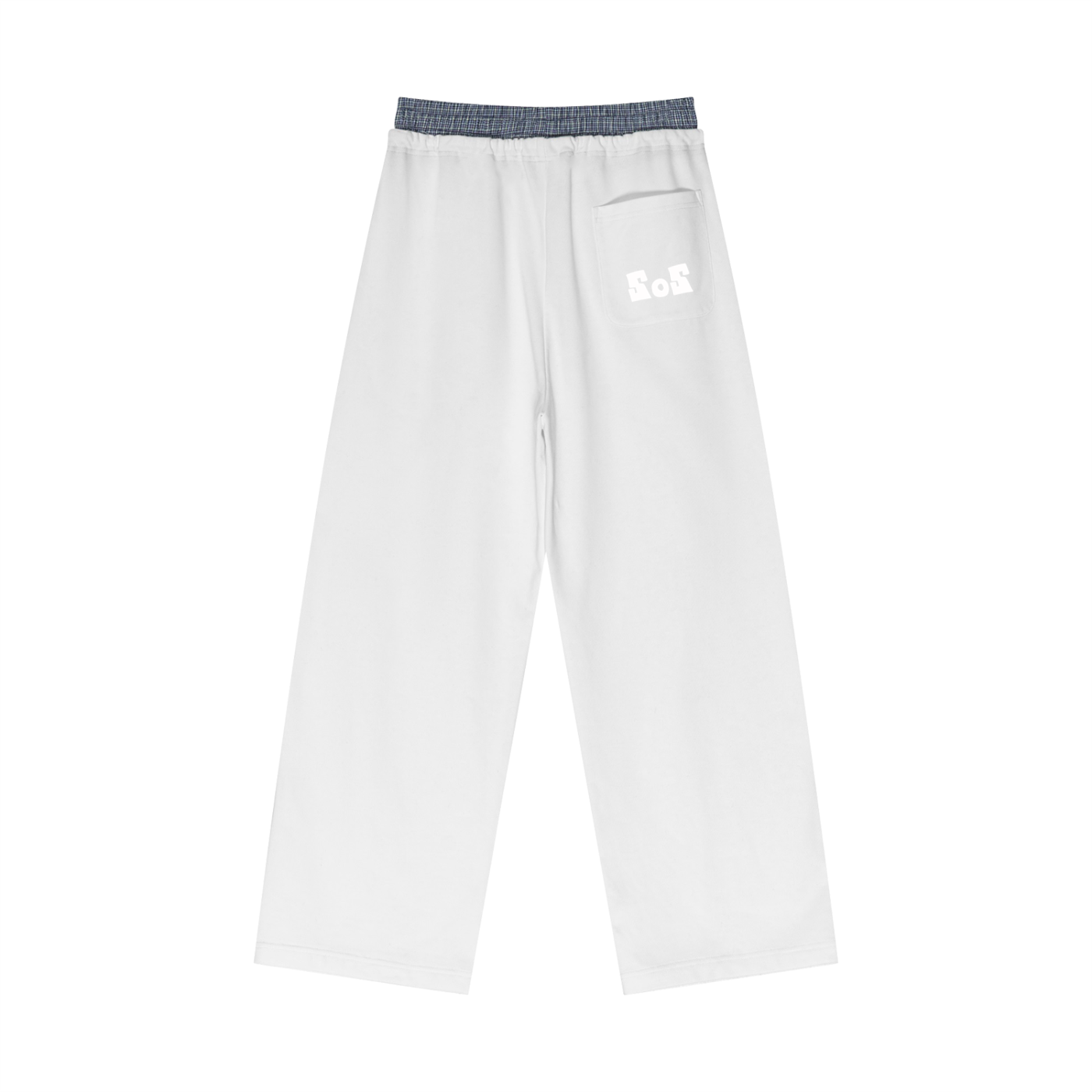 Plaid Contrast Waist Pants