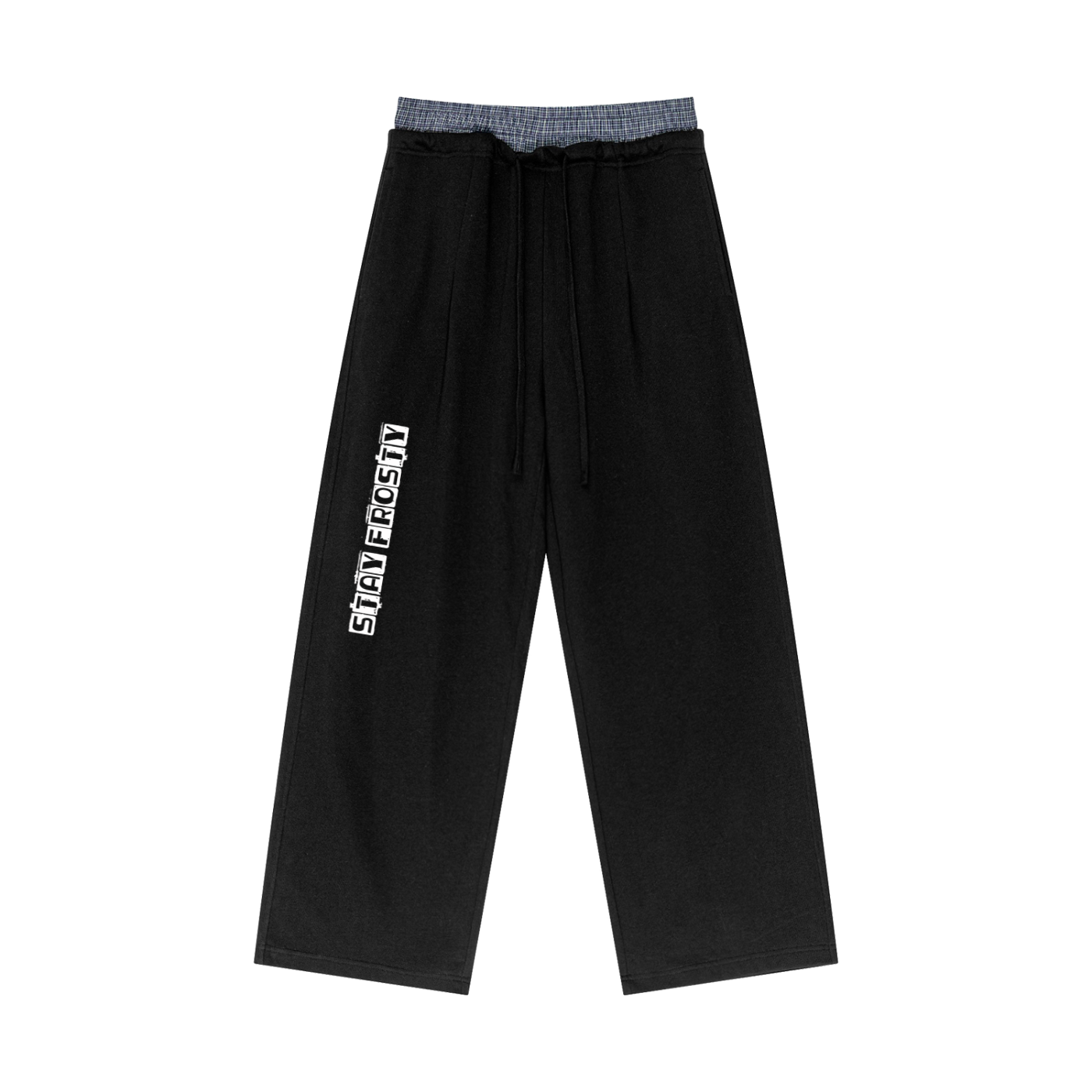 Plaid Contrast Waist Pants