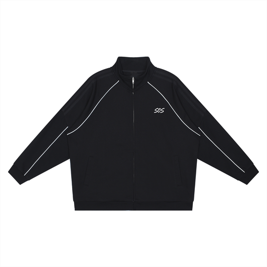 Reflection Striped Raglan Sleeve  Jacket