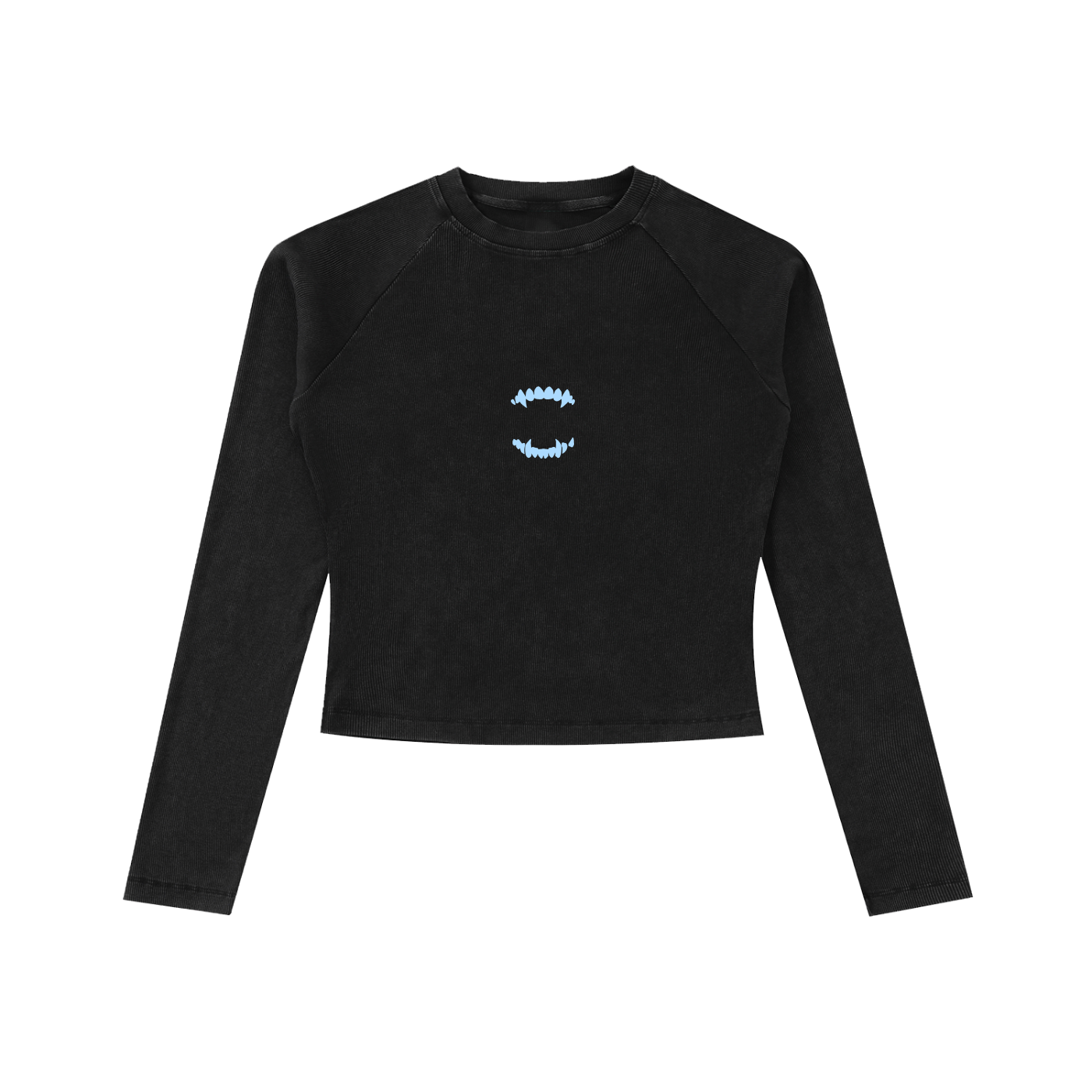 Dyed Washed Raglan Long Sleeve Slim T-Shirt