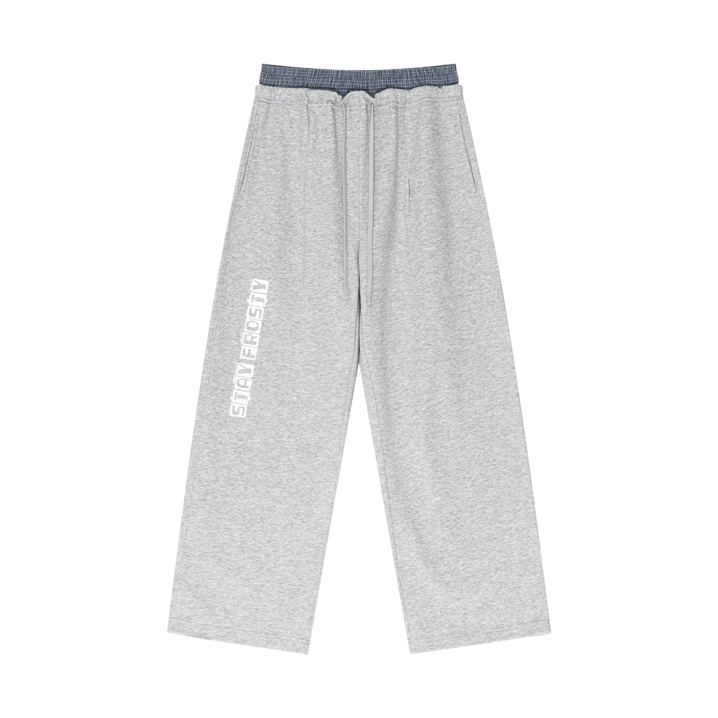 Plaid Contrast Waist Pants