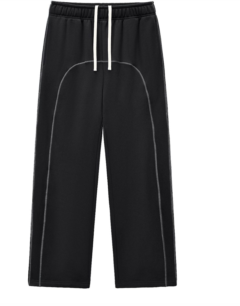 black track pants plain