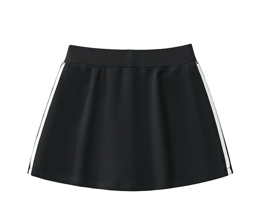 SOS blqck and white design netball skirt