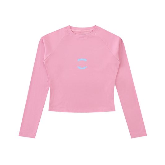 Dyed Washed Raglan Long Sleeve Slim T-Shirt