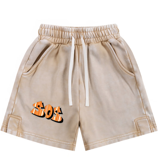 Kids SOS snow washed shorts