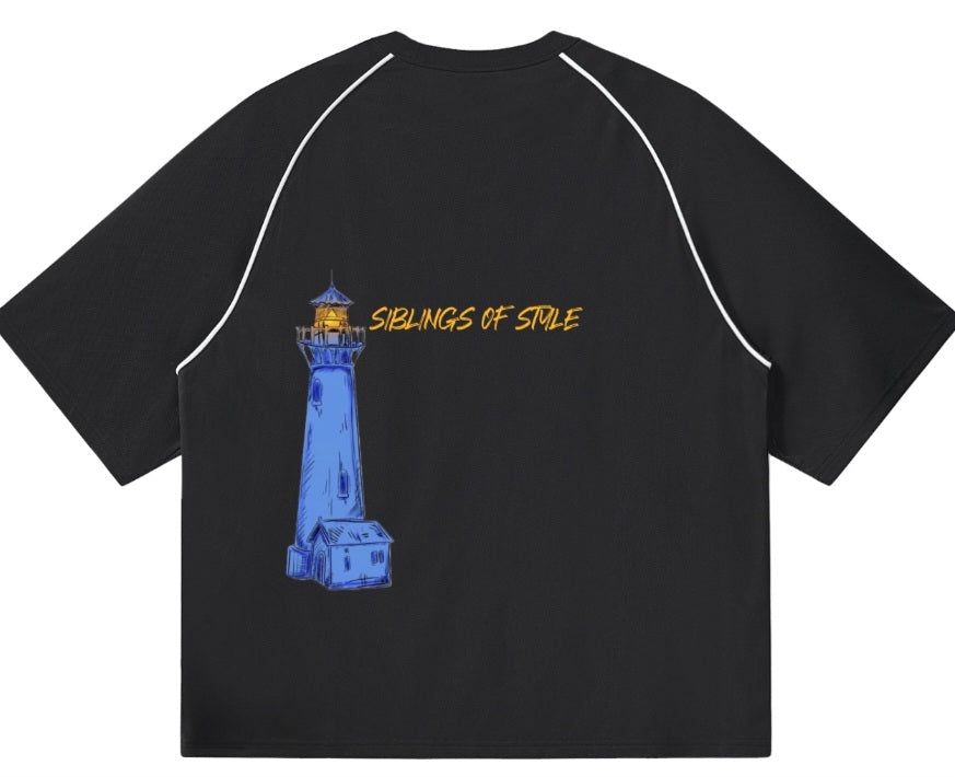 New active Contrast Piping Panel Raglan T-Shirt